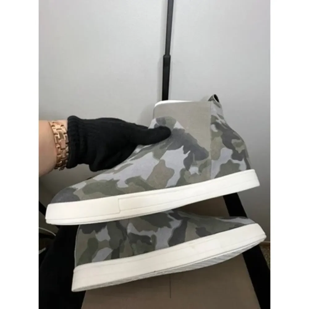 Linea Paolo Ari-L Camo Suede Hidden Wedge Sneaker Boots Size 10 New Box